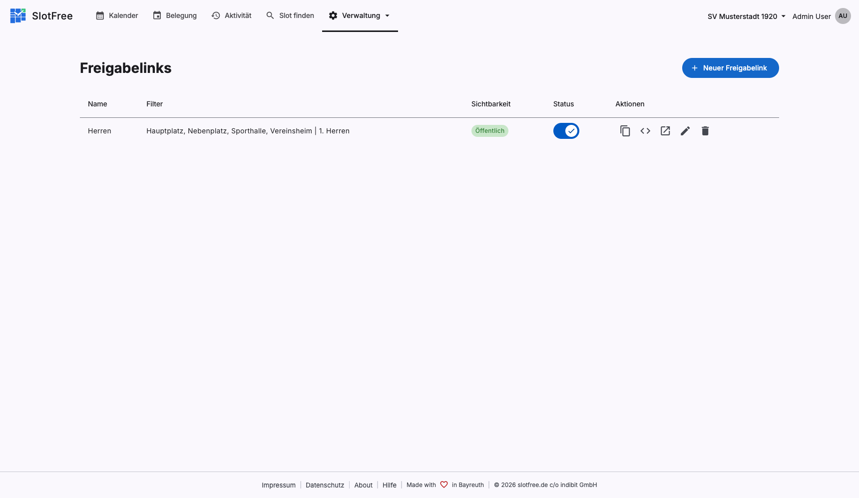 Öffentliche Buchung